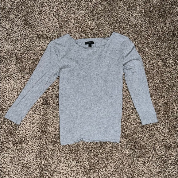 Gray J Crew Criss Cross Back T shirt x small - Picture 2 of 5